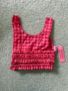 Baggu x Molly Goddard Ruffle Baggu in Ruby Gingham NWT
